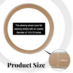 Yourkar Leather Steering Wheel Cover, Breathable Anti-Slip Car Steering Wheel Protector for Max Diameter 15 Inch, Universal A