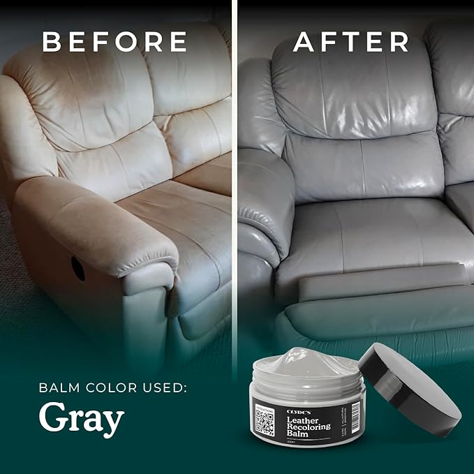 Clyde's™ Recoloring Balm | Non-Toxic Material Dye & Restorer for Furniture, Car Seats, & More | 23 Colors (Gray, 50ML)