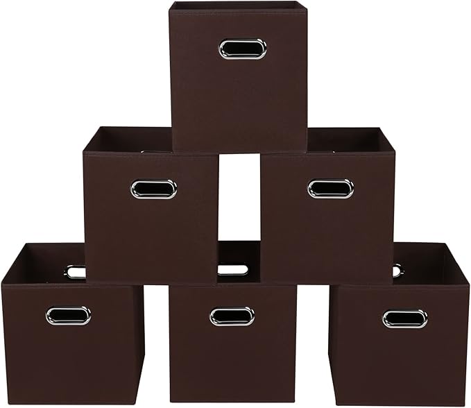 Fabric storage bins Cubes, Fabric Cube Organizer with Handle, Foldable Cube Bins for Cloth or Accessary Storage, 11x11x11, Se