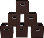 Fabric storage bins Cubes, Fabric Cube Organizer with Handle, Foldable Cube Bins for Cloth or Accessary Storage, 11x11x11, Se