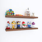 Floating Shelves for Wall, Set of 2 Solid Wood Wall Shelves for Bathroom, Small Hanging Shelf for Books Storage Room Decor (W