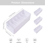 Qozary 3 Pack Sock Underwear Drawer Organizer Dividers, Collapsible Cabinet Closet Storage Boxes for Clothes, Socks, Lingerie