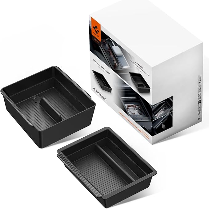 Spigen Center Console and Armrest Organizer for Tesla Model Y Juniper (Only Premium & Performance 2025/2026) and Model 3 Highland (Standard, Premium & Performance 2024/25/26)