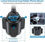 Miracase Cup Phone Holder for Car, [Upgraded Version] Adjustable Long Neck Car Cup Holder Phone Mount Cradle Friendly Compatible with iPhone Samsung Google and All Smartphones, Light Blue