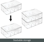 mDesign Plastic Divided First Aid Storage Box Kit with Hinge Lid for Bathroom, Kitchen, Cabinet, Closet - Organize Medicine, 