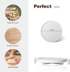 Round Decorative Tray Wood Bathroom Counter Organizer Farmhouse Kitchen Decor Wooden Riser for Soap Dish, Perfume, Candle, Sp
