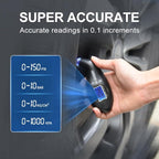 SAFELIFE Digital Tire Pressure Gauge 150 PSI 4 Settings with Backlit LCD and Non-Slip Grip (2package)