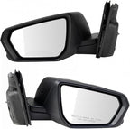 TRQ Driver and Passenger Side Power Heated Mirror Set Textured Black Triple Stripe Style Compatible with 2018 2019 Chevrolet 