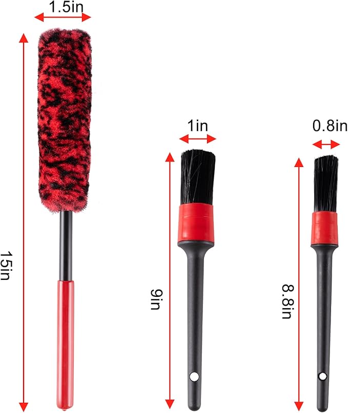 ITTAHO 4 Pack Car Wash Brush Wheel Cleaning Woolies Brush Detailing Brush and Stiff Tire Brush Tires Wheel Brushes for Cleani