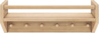 Max & Lily Wall Shelf with Pegs, 24 Inch Floating Bookshelf for Kids Room, Solid Wood Wall-Mounted Storage Shelf with Hooks f