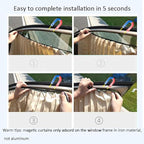 ZATOOTO Car Side Window Sun Shade - 2 Pcs Beige Magnetic Privacy Sunshades - Curtain Keeps Cooler Screen for Baby Sleeping