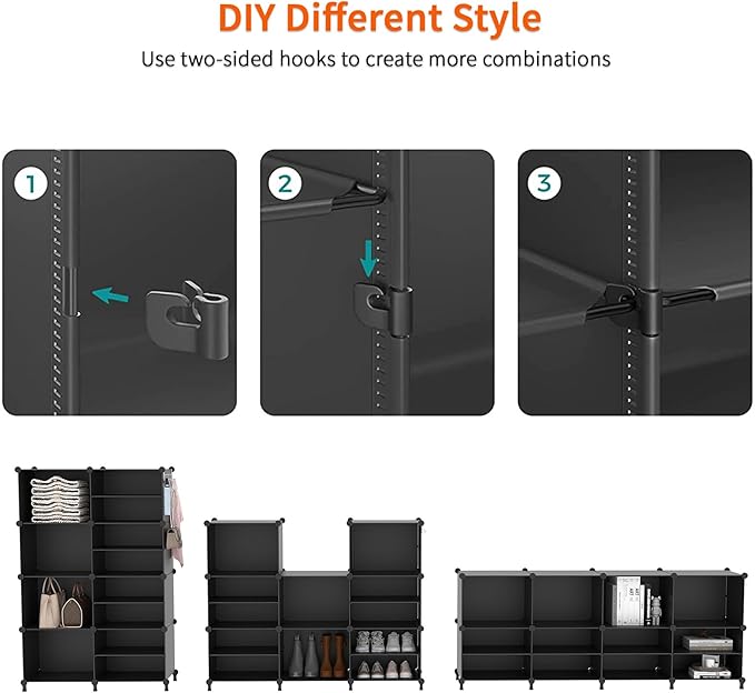 AWTATOS Closet Organizer 6 Cube Storage Shelves Portable Closet Clothes Organizers and Storage Stackable Cubby Shelving for C