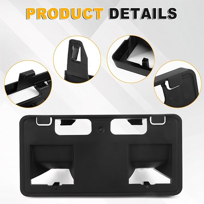 Lower Front License Tag Plate Bracket Compatible with Ford F250 F350 F450 F550 Super Duty 2023 2024 2025 2026, Black Bumper W