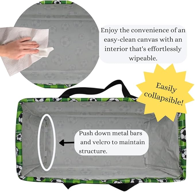 NGIL Extra Large Utility Tote Reusable Grocery Bag Oversized Collapsible for Groceries, Storage, Picnic, Beach (Soccer Goal-Black)