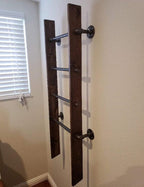 Rustic Industrial Pipe and Wood Blanket Ladder - Wood Quilt Ladder - Rustic Quilt Blanket Ladder - Pipe Decor Blanket Ladder 