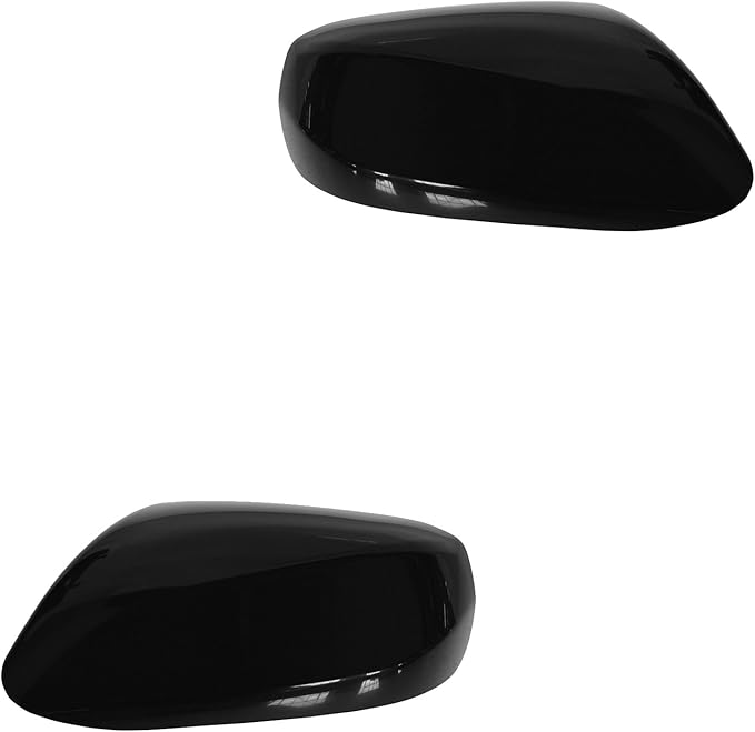 TRQ 2 Piece Driver and Passenger Side Mirror Assembly Set Electric Adjustment Heated No Memory Black Compatible with 2013-201