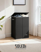 SOLEDI Laundry Hamper with Lid 130L Large & Tall Collapsible Laundry Basket, Clothes Hamper with Bag Removable Easy to Carry,