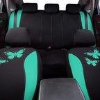 Flying Banner Butterfly car seat Covers ful Set Fashion Universal Lady Woman Female Rear Bench Split Colorized (Full Set, Min