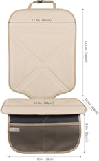 Car Seat Protector Leather Waterproof Child Safety Seat Protector Cover with Thick Pad and 2 Large Pockets Durable Kick Mat f