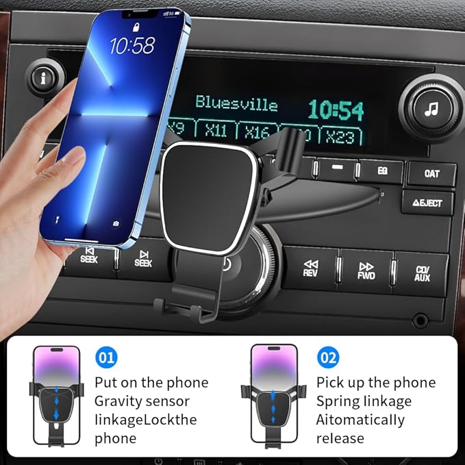 Car Phone Mount Holder For GMC Sierra 1500 1999-2013，Sierra 2500HD 1999-2014，Sierra 3500HD 1999-2014 Auto Accessories Navigation Bracket Interior CD Slot Mount Decoration Mobile Cell Phone case
