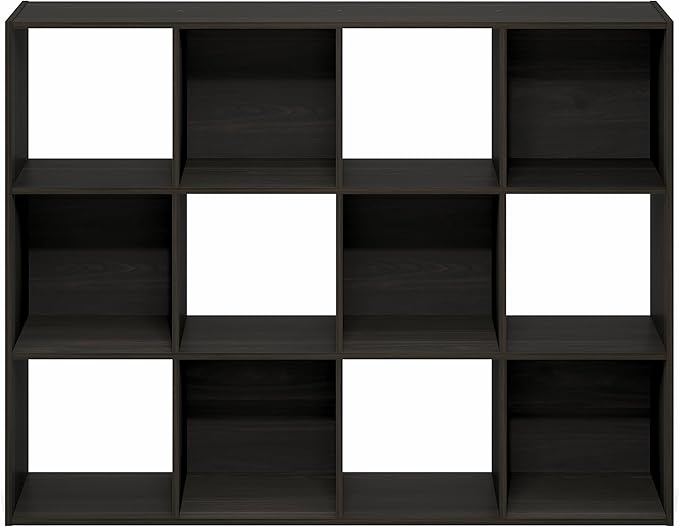 Furinno PELLI Book Shelf, 12-Cube Bookshelf, Cube Storage Organizer Bookcase, 11.7 x 47.6 x 36, for Living Room, Bedroom, Hom