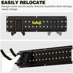 NattyDot Garage Tool Organizer Wall Mount 49.5inch with 9 Hooks Ski Rack for Garden Shovel Holder Garage Wall Organizer Wall 