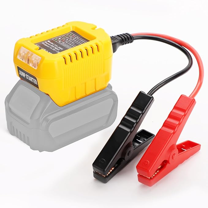 Jump Starter Compatible with Dewalt 20V Tools - Heavy Duty 11AWG Jump Starter Cable (1.2FT), Car Battery Booster Using Power Tool Batteries (Battery not Included)