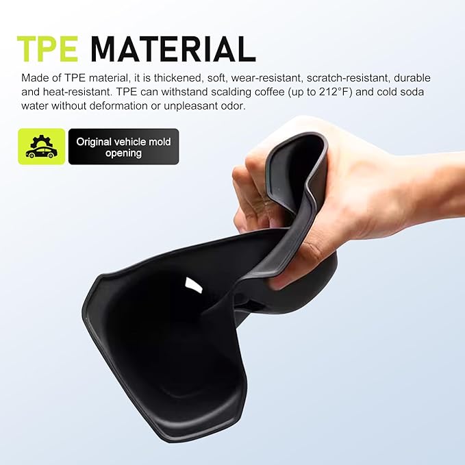 Cup Holder Insert, 3D Center Console Cup Holder Organizer, Anti-Slip Shockproof Drink Holder Liner, Compatible with 2020-2024