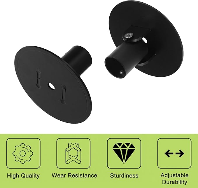 Adjustable Shower Curtain Rod Bracket, 2Pcs Different Sizes Titanium Steel Single Swivel Flange Heavy Duty Closet Rod Holder 