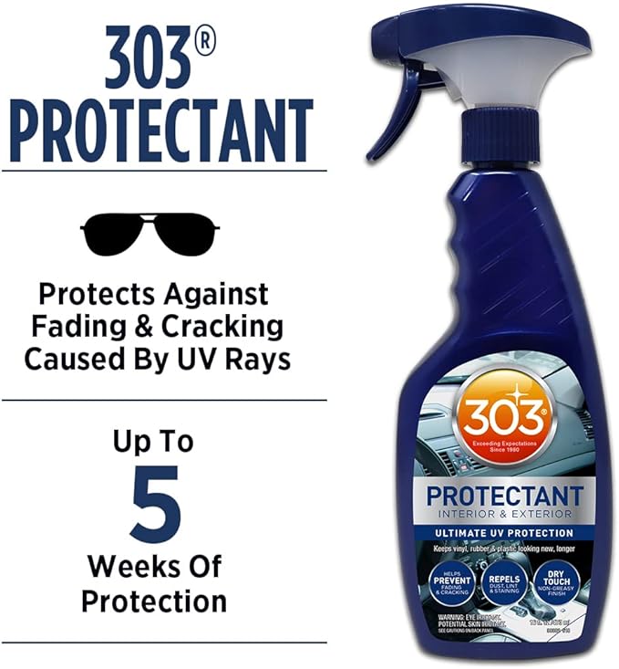 303 Products Automotive Protectant Spray - Helps Prevent Fading & Cracking, Repels Dust, Lint & Staining, Superior UV Protect