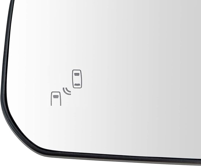 TRQ Driver Side Mirror Glass Heated Blind Spot with Backing Plate For Factory Equipped Mirrors Compatible with 2014-18 Toyota