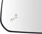 TRQ Driver Side Mirror Glass Heated Blind Spot with Backing Plate For Factory Equipped Mirrors Compatible with 2014-18 Toyota