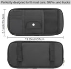 Car Sun Visor Organizer, Auto Interior Accessories Pocket Organizer - Car Truck SUV Storage Pouch Holder, with Multi-Pocket Net Zipper (Black)