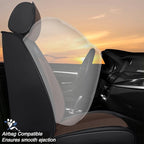 Seat Covers for Ford Expedition Max 2018-2026 8 Seaters, Compatible Airbag Non-Slip Waterproof Leather Seat Protector, Luxury Car Interior Seat Cover Full Set, Black Coffee