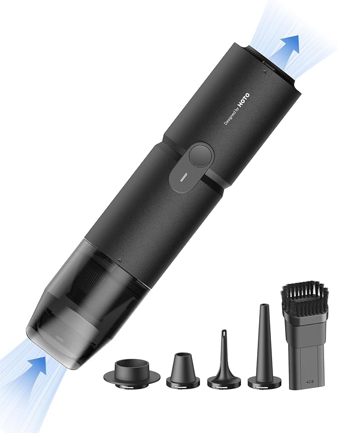 HOTO Handheld Vacuum Cleaner Cordless, Desk Vacuum Cleaner Compressed Electric Air Duster 15000Pa Suction, 4-in-1 Portable Vo