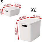 5 pack large plastic White storage bins with Lids, Toy Box Chest with Handle，Organizer Containers Baskets for Baby,Nursery，Sh