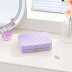 Lolalet Travel Jewelry Case for Women Girls, Travel Jewelry Organizer Box with Mirror & Clear Storage Bag, Small Portable Ear