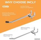 INCLY 50 Pack 4 Inch Pegboard Hooks, 1/4" Heavy Duty Peg Board Hooks Accessories with Rubber Tipped, Peg Board Tool Hangers F