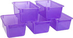Storex Small Cubby Bin, 12.2 x 7.8 x 5.1 Inches, 5-Pack, Candy Violet (62478U05C)