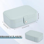 Travel Jewelry Box, PU leather Small Jewelry Organizer For Female Girls, double layer portable mini travel case for storing e