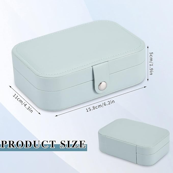 Travel Jewelry Box, PU leather Small Jewelry Organizer For Female Girls, double layer portable mini travel case for storing e