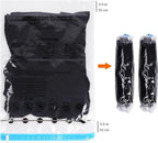 Amazon Basics Roll-Up Travel Compression Storage Bags for Clothes and Towels, No Vacuum Needed, Clear, 12 Pack (6 Small & 6 M
