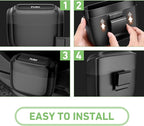 Car Trash Can, Portable Push to Open Storage Bucket with 30 Trash Bags, Waterproof Anti-Leak Hanging Clutter Canister with Lid, Universal Large Capacity Supplies Box for Car Truck Van (Black)