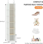 VERONLY Hanging Shoe Shelves - 6 Section,Closet Organizer Set of 2 with Woven Bamboo Shelves,Slim 5.5” Wide Design for Space-