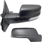 TRQ Driver and Passenger Side Mirror Set Power Heated Folding Blind Spot Indicator Textured Black Compatible with 2019-2022 R