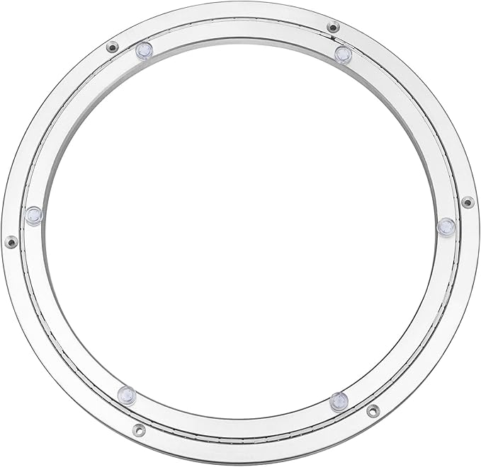 MECCANIXITY Aluminum Lazy Susan 14 Inch Muffler Turntable Ring Large Bearing Metal Rotating Turntable Bearings Swivel Plate H