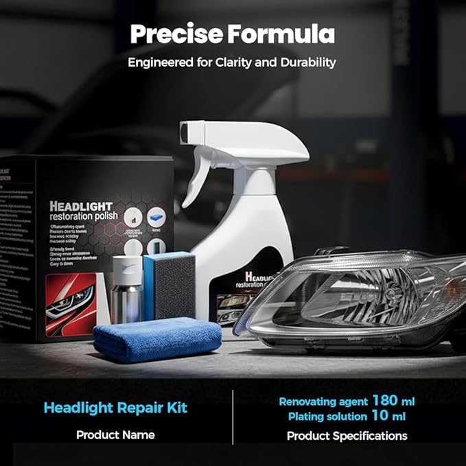 Headlight Restoration Kit, 2026 New Headlight Cleaning and Polishing Spray, Multifunctional Headlight Oxidation Remover Spray