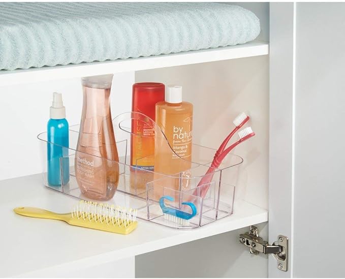 iDesign Recycled Plastic Cosmetic Organizer Tote, The Clarity Collection – 14.5” x 7” x 5.75”, Clear Bin