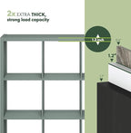 Furinno Cubicle Book Shelf, 9-Cube Bookshelf, Extra Thick Frame Reversible Bookcase with Open Back, 14.6" x 44" x 44", for Li