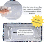 NGIL Extra Large Utility Tote Reusable Grocery Bag Oversized Collapsible for Groceries, Storage, Picnic, Beach (Pastel Floral-Navy)